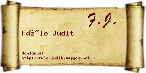 Füle Judit névjegykártya