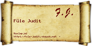 Füle Judit névjegykártya